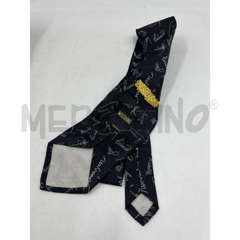 CRAVATTA MOSCHINO NERA CON STAMPA FIRME  | Mercatino dell'Usato Verona fiera 2