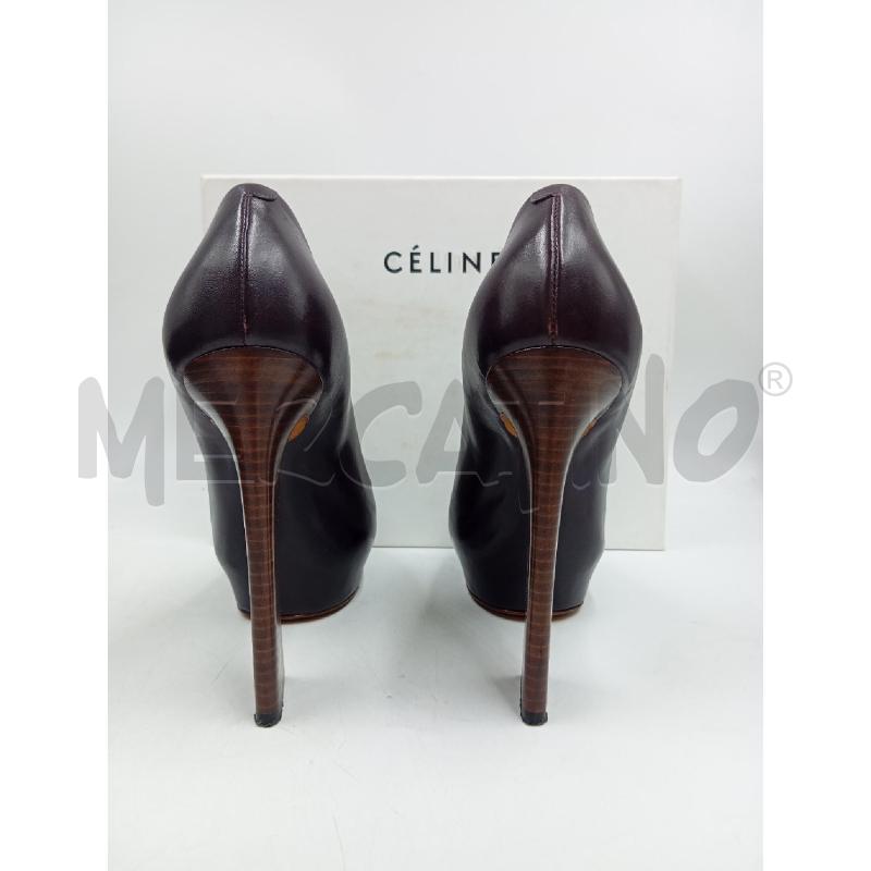 DECOLLETE CELINE IN PELLE BORGOGNA TACCO LEGNO  | Mercatino dell'Usato Verona fiera 2