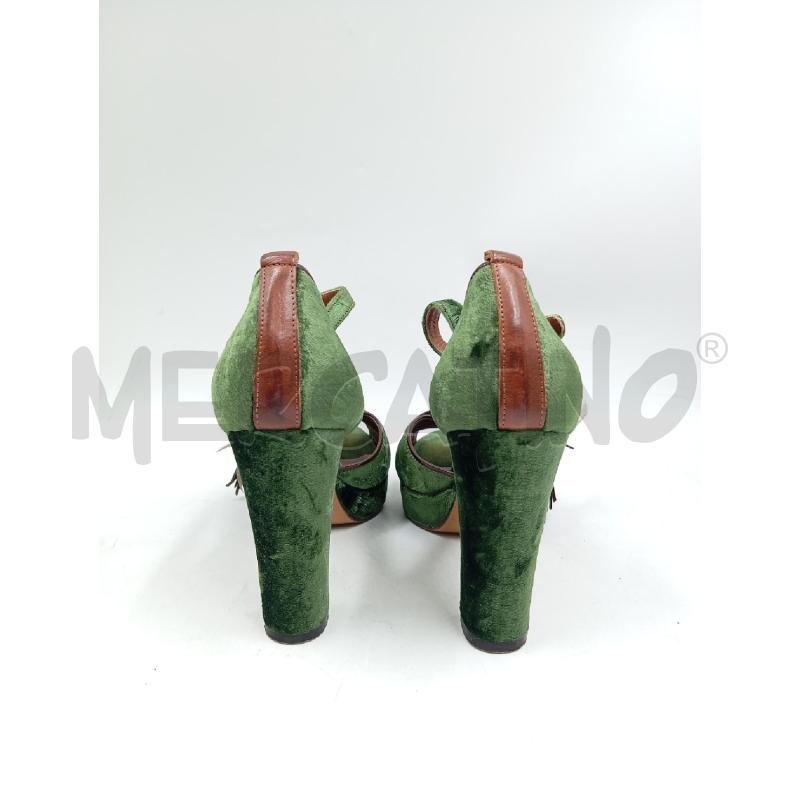 DECOLLETE STRATEGIA VELLUTO VERDE MARRONE  | Mercatino dell'Usato Verona fiera 3