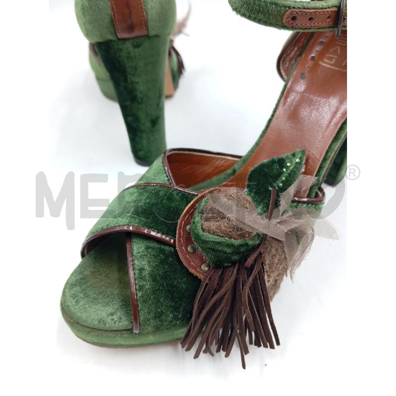 DECOLLETE STRATEGIA VELLUTO VERDE MARRONE  | Mercatino dell'Usato Verona fiera 4