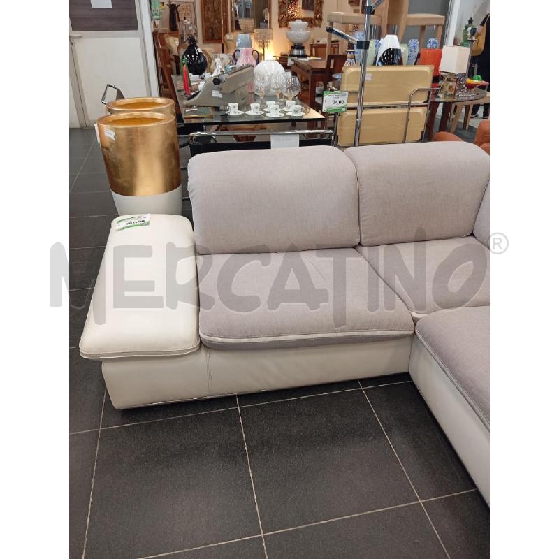 DIVANO AD ANGOLO BRACCIOLI STRUTTURA PELLE T/GRIGIO | Mercatino dell'Usato Verona fiera 3