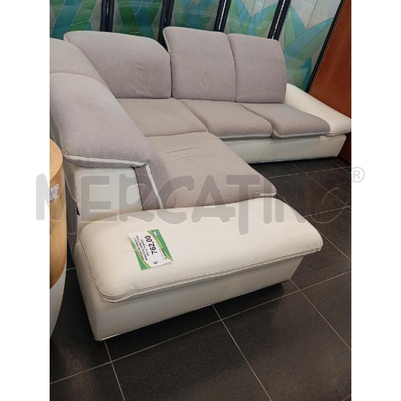 DIVANO AD ANGOLO BRACCIOLI STRUTTURA PELLE T/GRIGIO | Mercatino dell'Usato Verona fiera 4