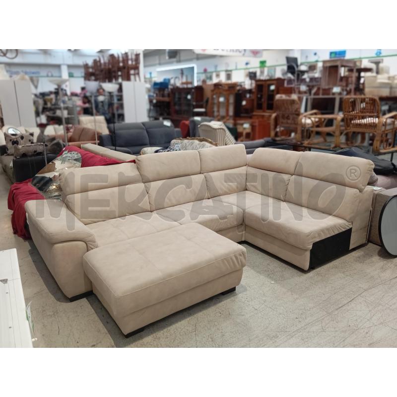 DIVANO AD ANGOLO T/BEIGE + POUF | Mercatino dell'Usato Verona fiera 1