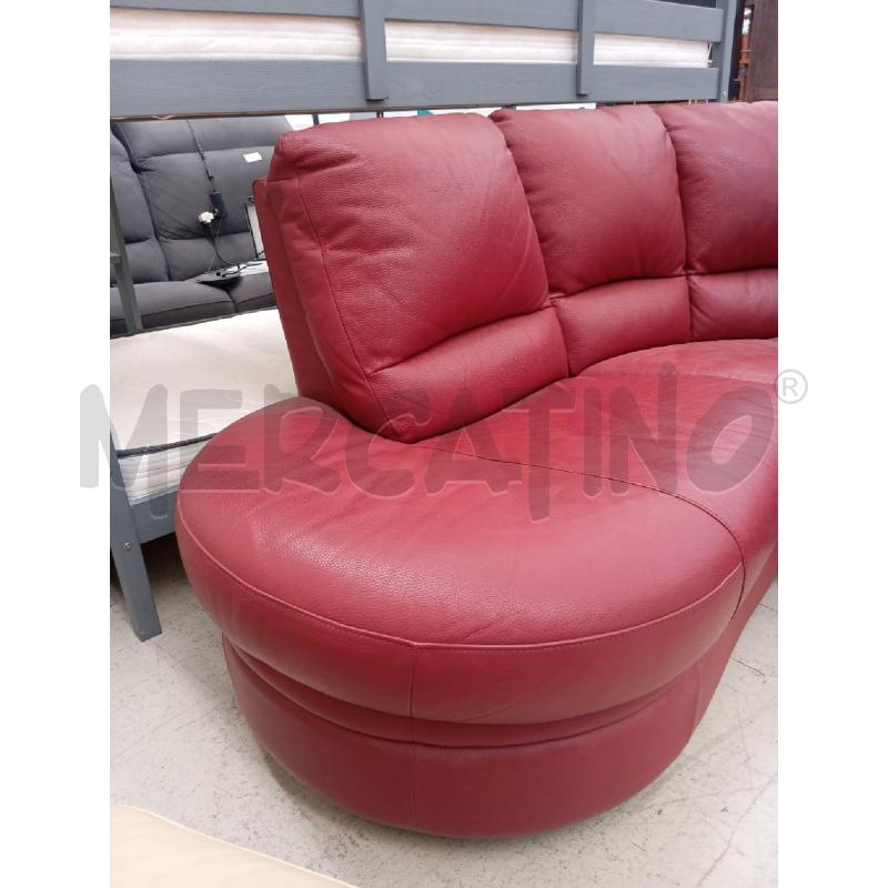 DIVANO ANGOLO PELLE AMARANTO CON RELAX | Mercatino dell'Usato Verona fiera 3