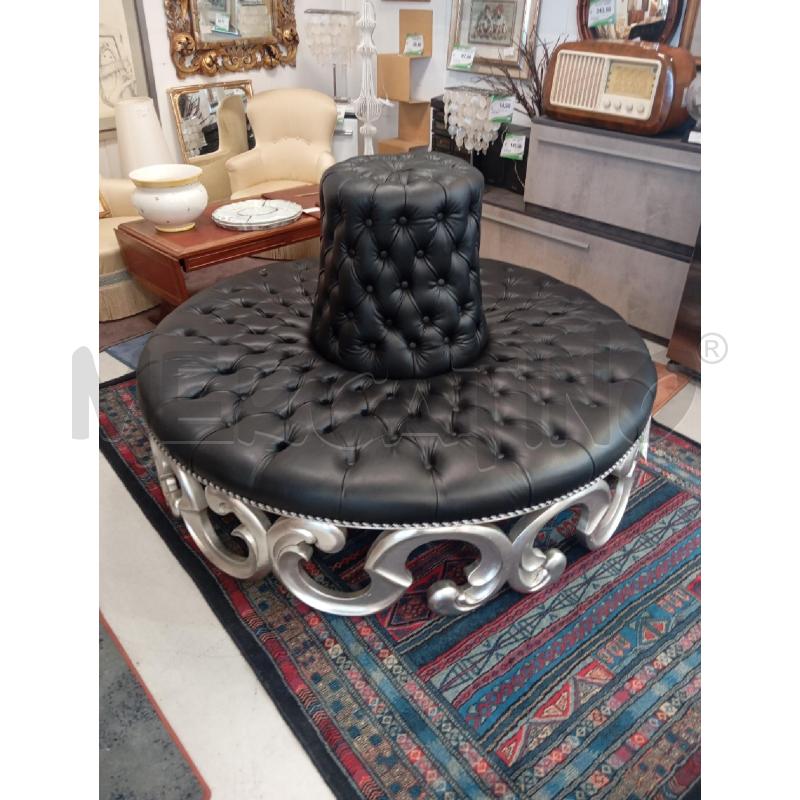 DIVANO CIRCOLARE NERO BASE LEGN ARG CAPITONNE | Mercatino dell'Usato Verona fiera 1