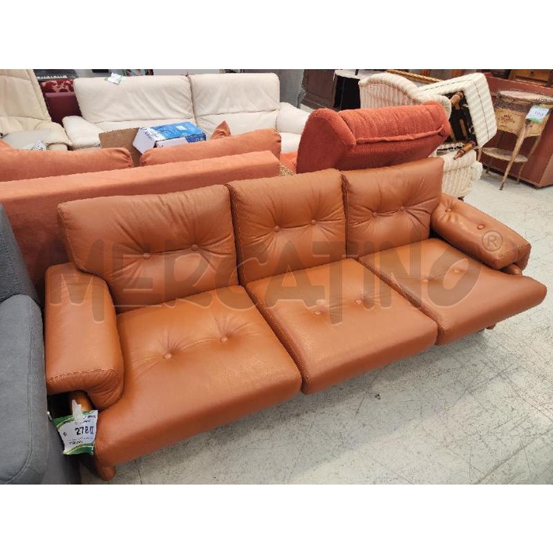 DIVANO PELLE MARRONE CORONADO | Mercatino dell'Usato Verona fiera 1