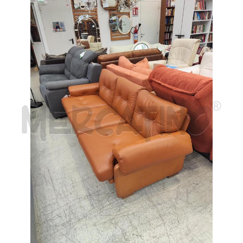 DIVANO PELLE MARRONE CORONADO | Mercatino dell'Usato Verona fiera 2