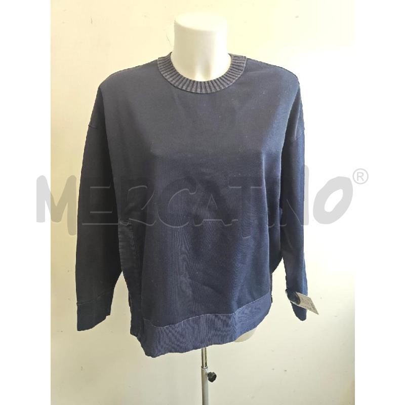 FELPA DONNA MONCLER BLU LOGO LATERALE ROSSO   | Mercatino dell'Usato Verona fiera 1