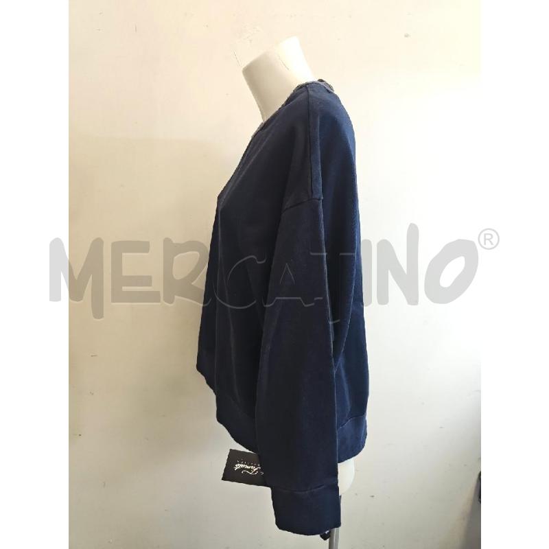 FELPA DONNA MONCLER BLU LOGO LATERALE ROSSO   | Mercatino dell'Usato Verona fiera 2