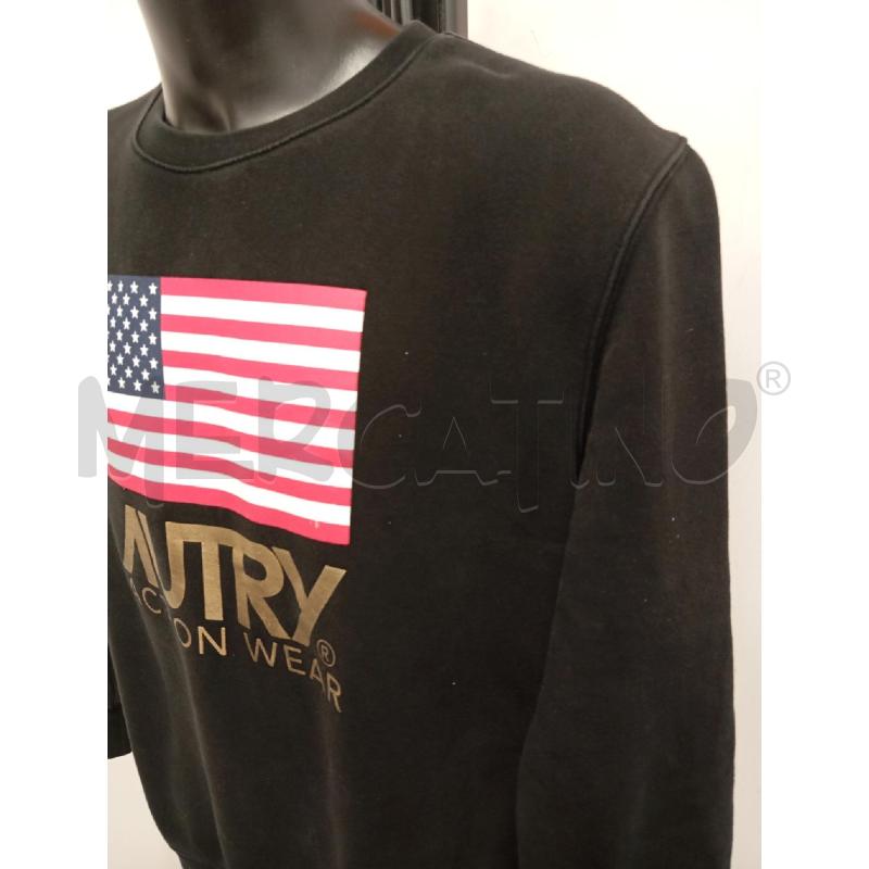 FELPA U AUTRY NERA CON BANDIERA AMERICANA  | Mercatino dell'Usato Verona fiera 2