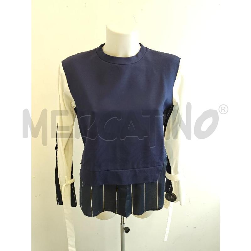 FELPA  D LIVIANA CONTI BLU FONDO CAMICIA  | Mercatino dell'Usato Verona fiera 1