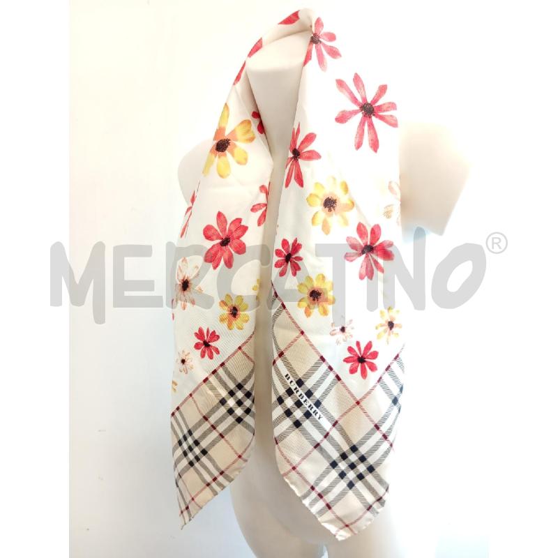 FOULARD BURBERRY STAMPA FIORI E CHECK  | Mercatino dell'Usato Verona fiera 1