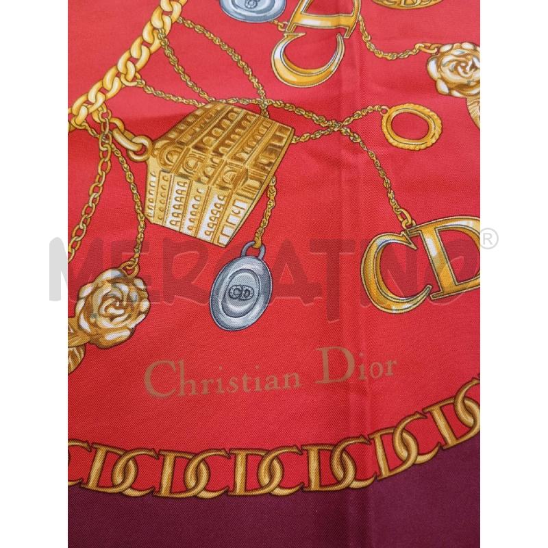 FOULARD CHRISTIAN DIOR ROSSO GIOIELLO  | Mercatino dell'Usato Verona fiera 2