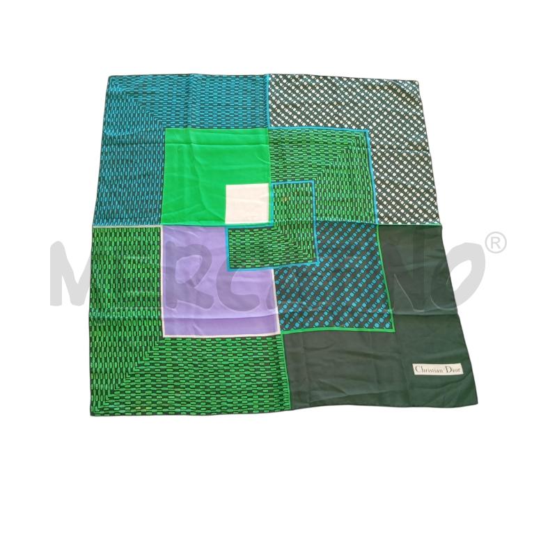 FOULARD CHRISTIAN DIOR VERDE LILLA BIA  | Mercatino dell'Usato Verona fiera 1