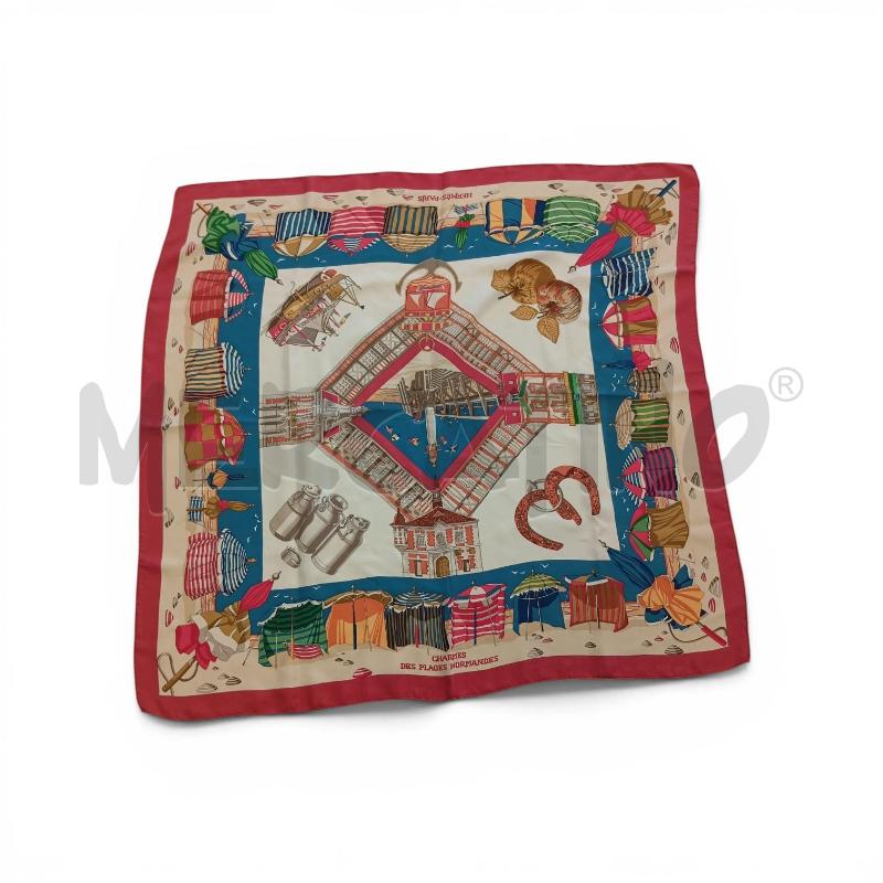 FOULARD HERMES CHARMES DES PLAGES NORMANDES ROSSO  | Mercatino dell'Usato Verona fiera 1