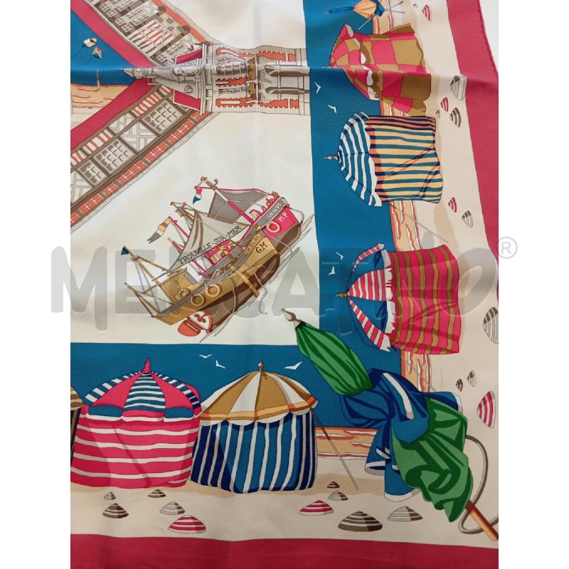 FOULARD HERMES CHARMES DES PLAGES NORMANDES ROSSO  | Mercatino dell'Usato Verona fiera 4