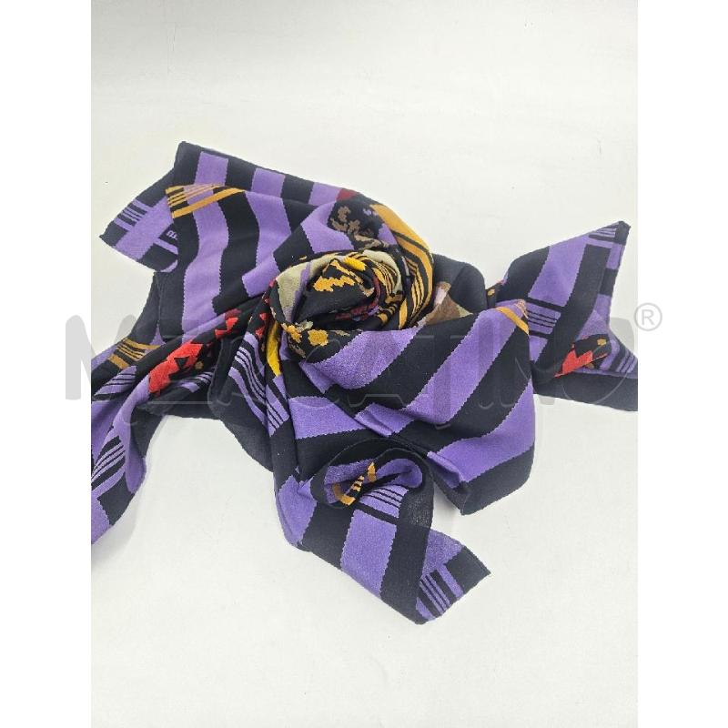 FOULARD PIERRE BALMAIN SETA NERO VIOLA ROSSO GIALLO | Mercatino dell'Usato Verona fiera 1