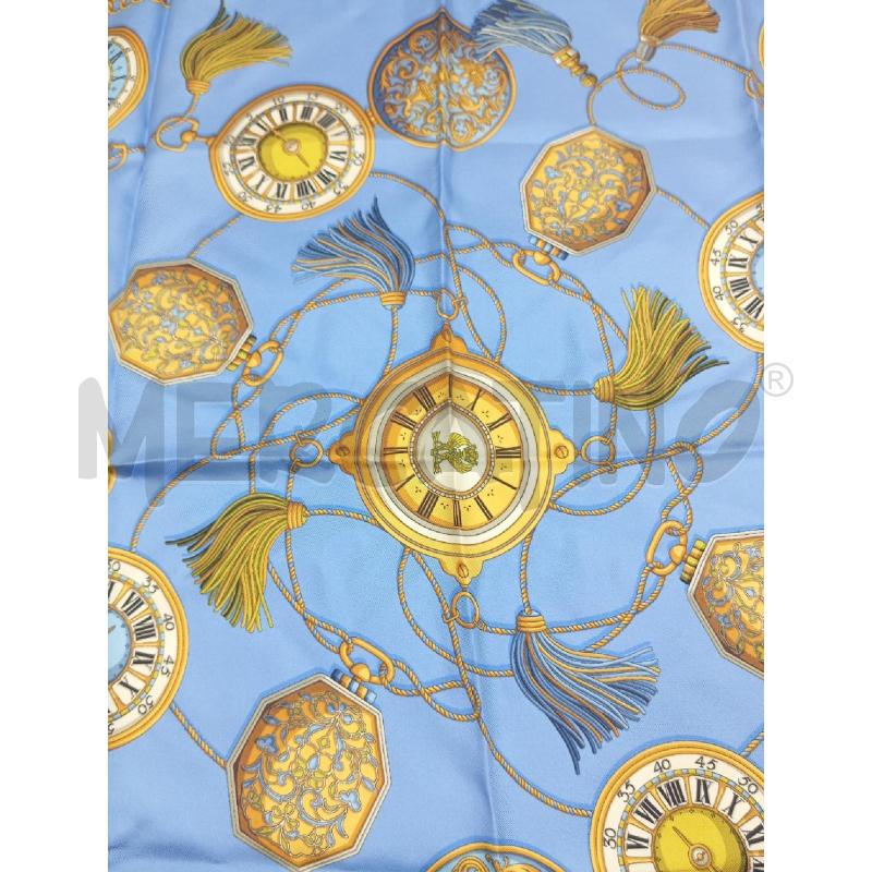 FOULARD TALARICO AZZURRO BORDI MARRONI  | Mercatino dell'Usato Verona fiera 3