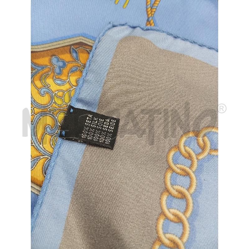 FOULARD TALARICO AZZURRO BORDI MARRONI  | Mercatino dell'Usato Verona fiera 4