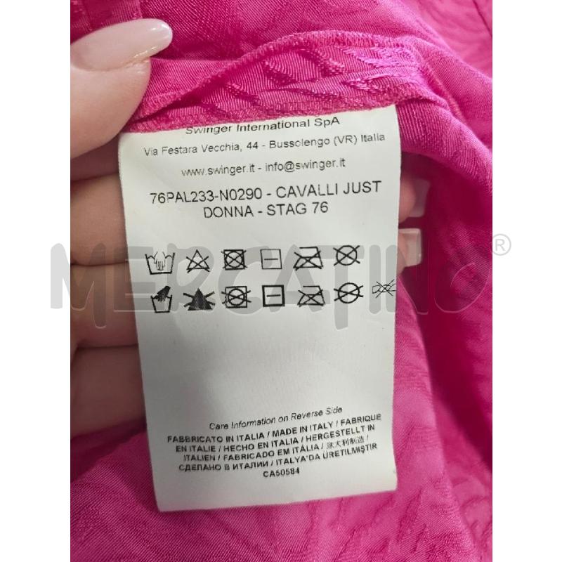 GIACCA CAMICIA D JUST CAVALLI ROSA PROFILI NERI  | Mercatino dell'Usato Verona fiera 5