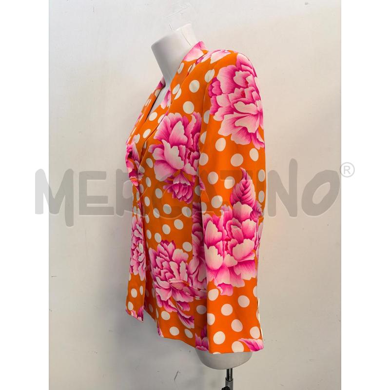 GIACCA D GENNY ARANCIO FLUO FIORI FUCSIA  | Mercatino dell'Usato Verona fiera 2