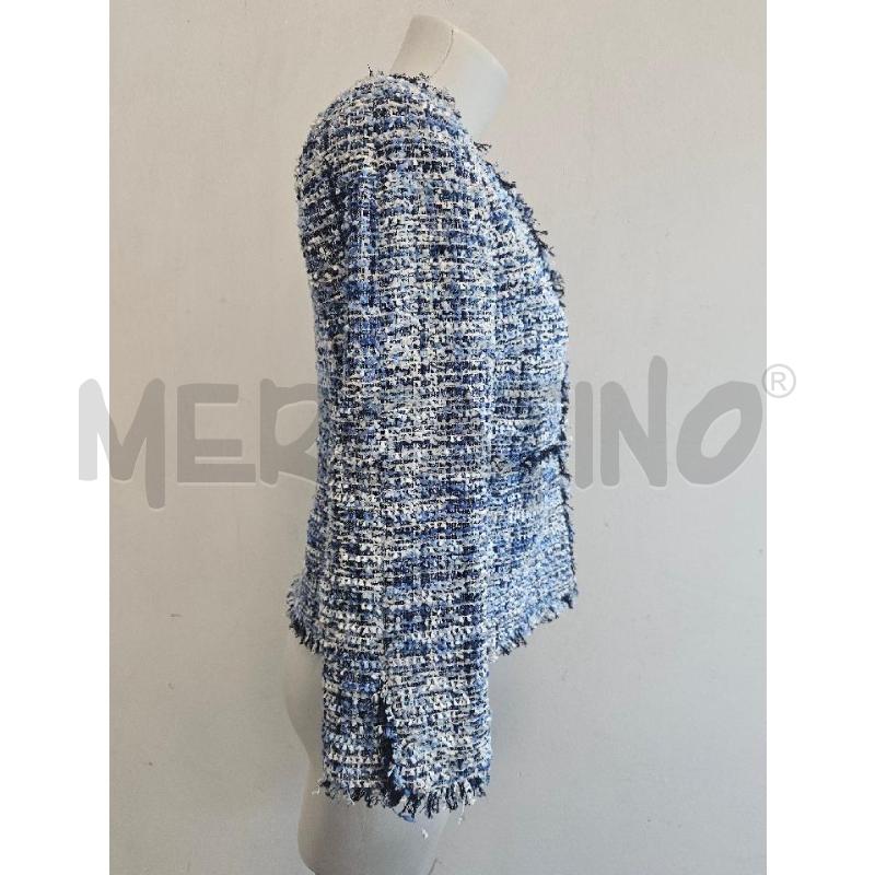 GIACCA D LUISA SPAGNOLI IN TWEED AZZ BIA  | Mercatino dell'Usato Verona fiera 2