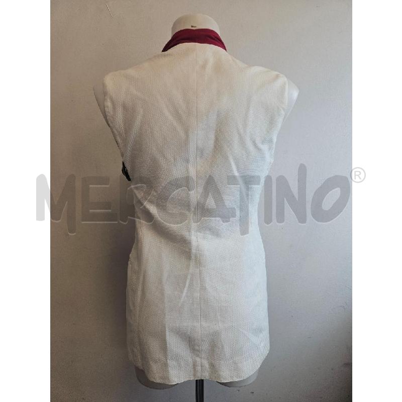 GILET D GIANFRANCO FERRE BIANCA COLLO INSERTO ROSSO  | Mercatino dell'Usato Verona fiera 3