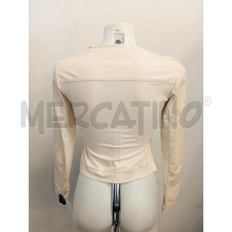 GIUBBINO DONNA PINKO PELLE TESSUTO BEIGE ROUCHES | Mercatino dell'Usato Verona fiera 4