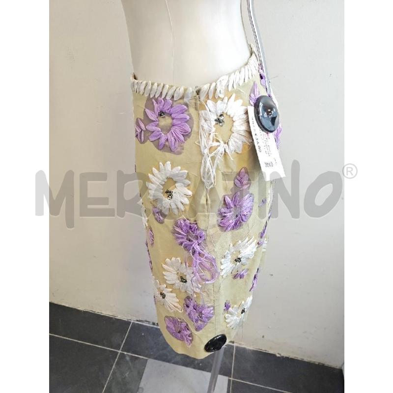 GONNA D MALIPARMI BEIGE FIORI LILLA VIOLA  | Mercatino dell'Usato Verona fiera 2