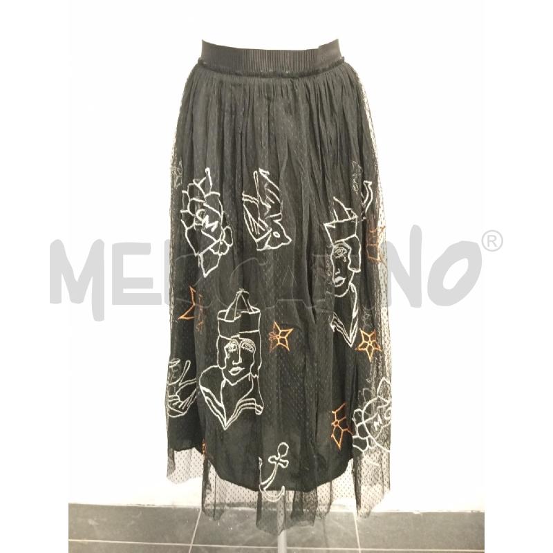 GONNA D SHIRTAPORTER NERA POIS VELATO VOLTI RICAMATI METAL | Mercatino dell'Usato Verona fiera 1