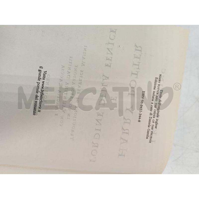 HARRY POTTER ORDINE FENICE 1A EDIZIONE | Mercatino dell'Usato Verona fiera 4