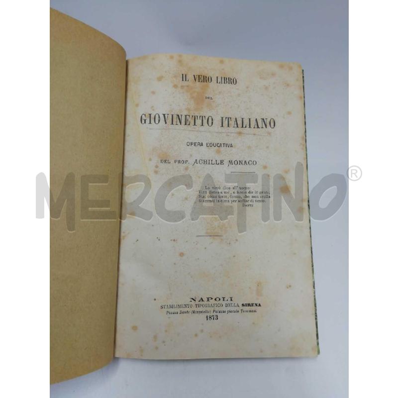 IL GIOVINETTO ITALIANO LIBRO 1873 | Mercatino dell'Usato Verona fiera 1