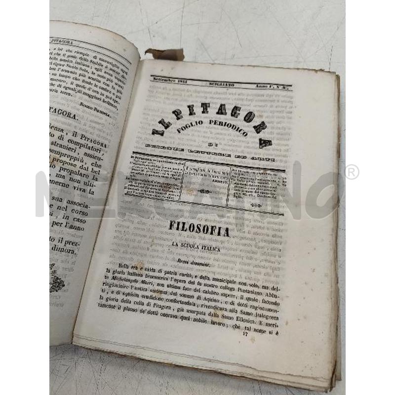 IL PITAGORA FOGLIO PERIODICO ANNO I 1846 NAPOLI | Mercatino dell'Usato Verona fiera 4