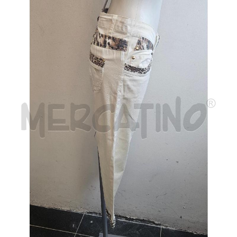 JEANS D ANGELO MARANI BIANCO INSERTI ANIMALIER  | Mercatino dell'Usato Verona fiera 2