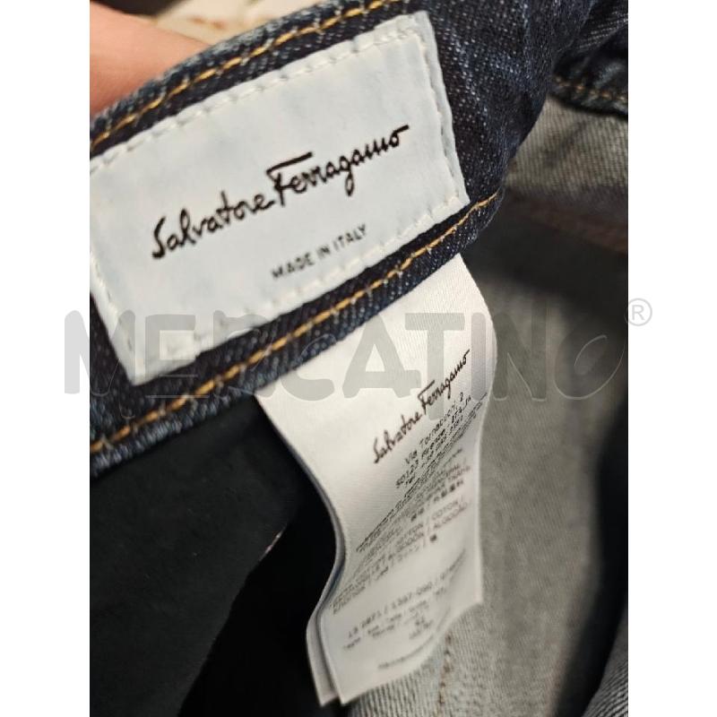 JEANS D SALVATORE FERRAGAMO DENIM SCURO TASCHE PELLE  | Mercatino dell'Usato Verona fiera 5