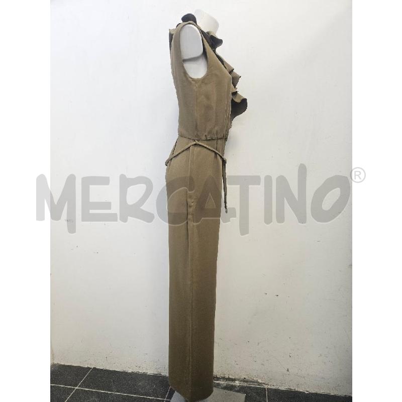 JUMPSUIT D MAX MARA VERDE MILITARE VOULANT SETA | Mercatino dell'Usato Verona fiera 2