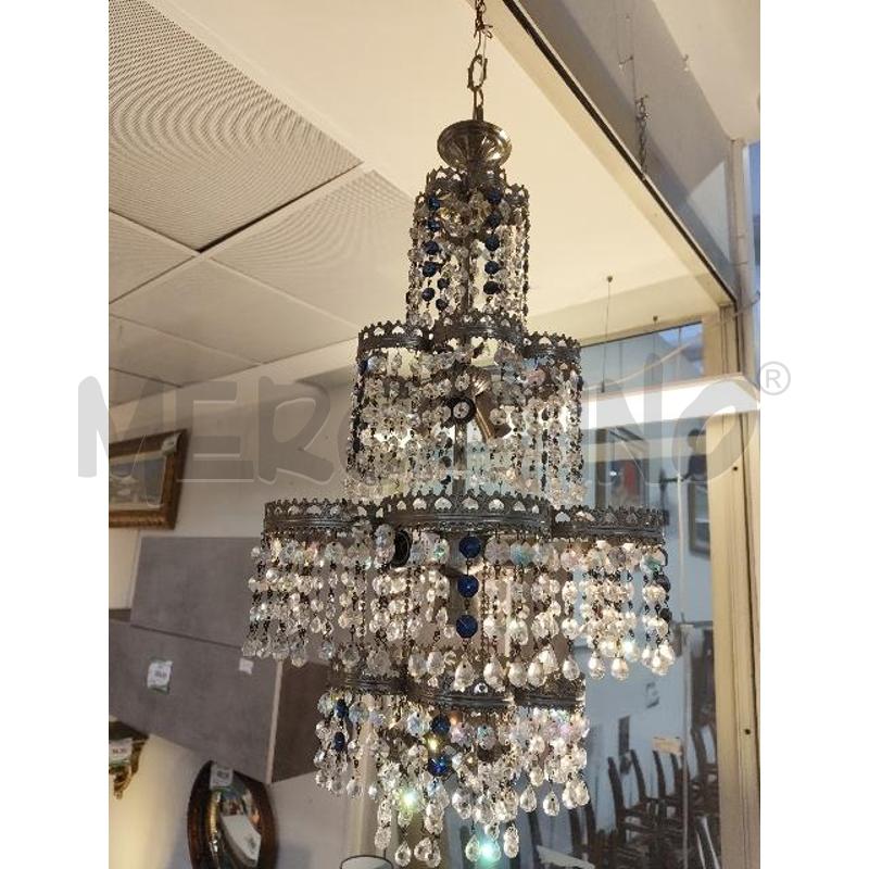 LAMPADARIO 6L GOCCE TRASPARENTI BLU  | Mercatino dell'Usato Verona fiera 1
