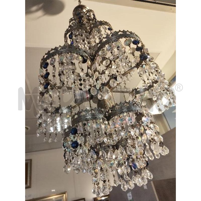 LAMPADARIO 6L GOCCE TRASPARENTI BLU  | Mercatino dell'Usato Verona fiera 2