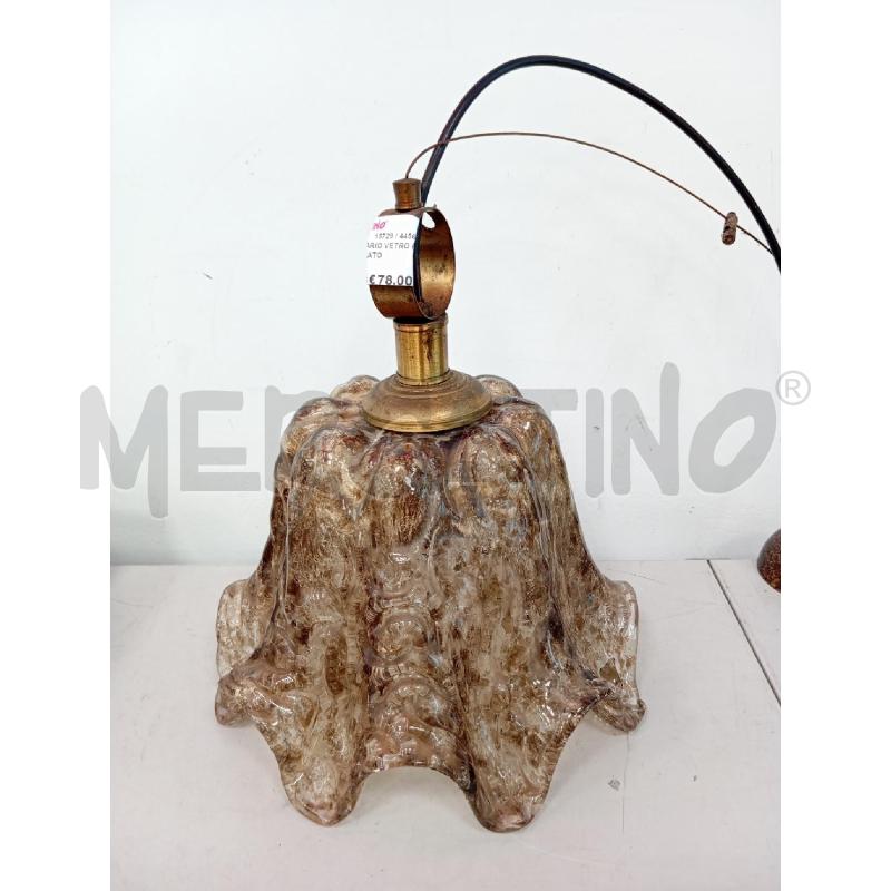 LAMPADARIO VETRO FUME B/ONDULATO | Mercatino dell'Usato Verona fiera 1