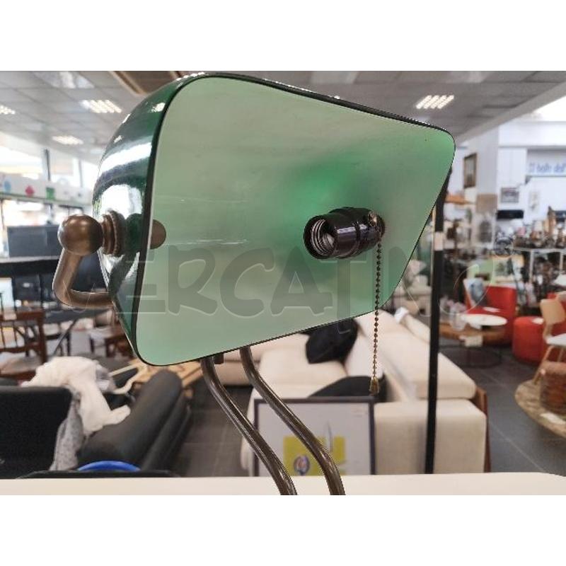 LAMPADA MINISTERIALE VET VERDE BASE OTTONE LEVETTE REGOLABILI | Mercatino dell'Usato Verona fiera 2