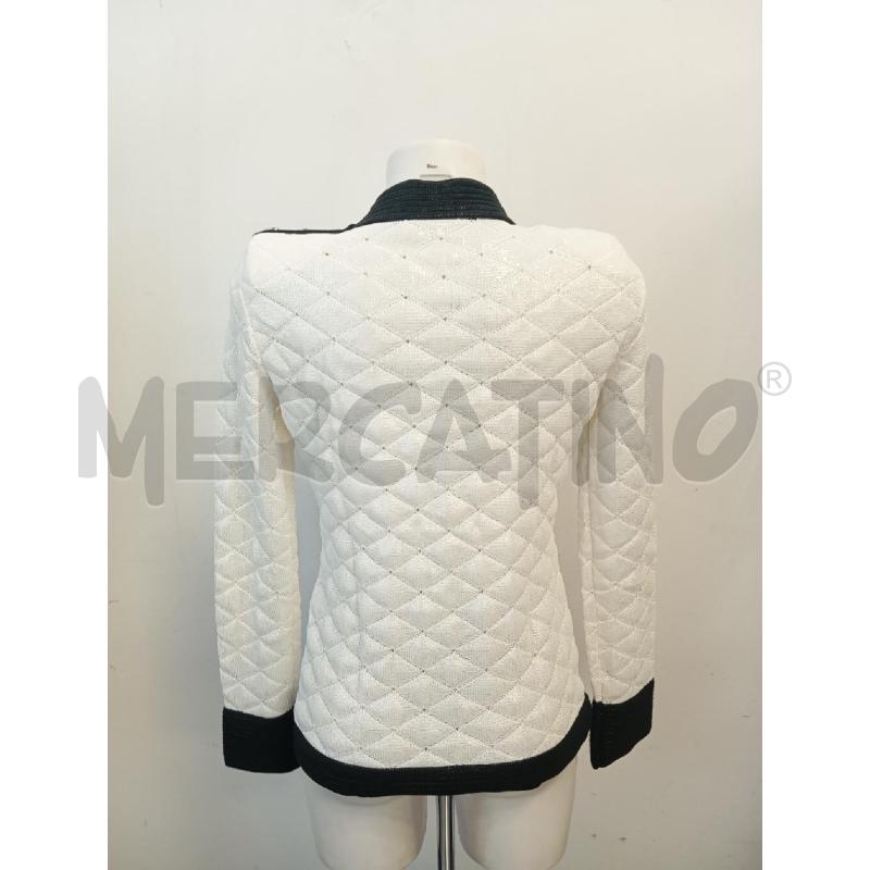 MAGLIA DONNA BALMAIN BIANCO LUREX PROFILI NERI  | Mercatino dell'Usato Verona fiera 3
