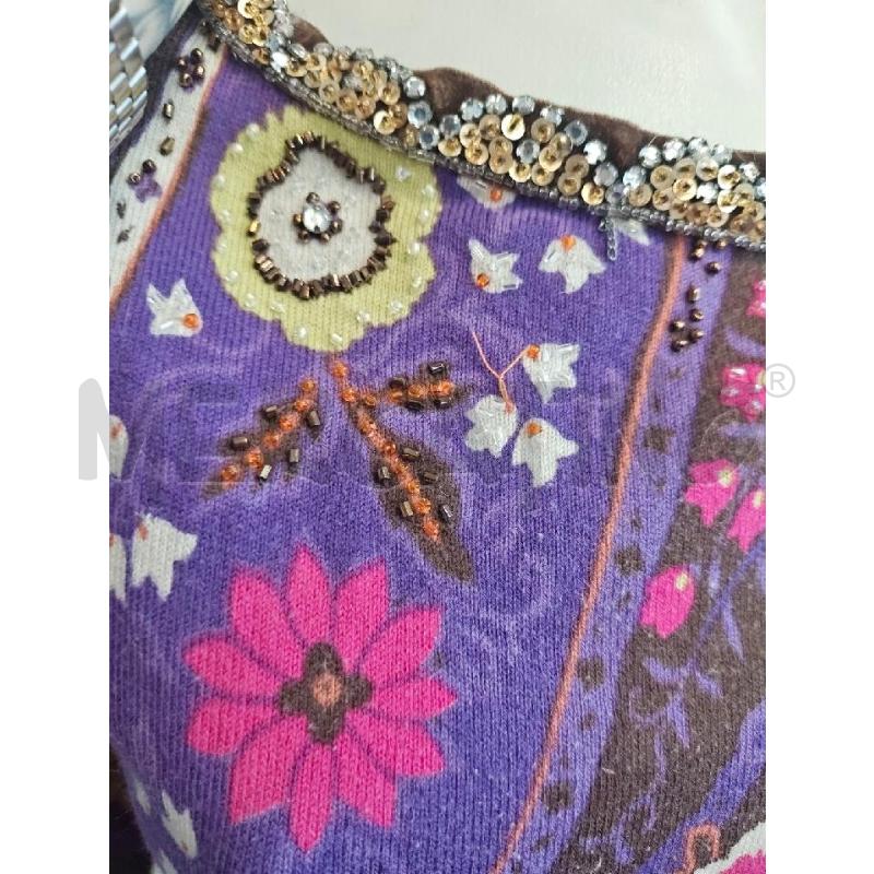 MAGLIA DONNA ETRO VIOLA FUCSIA MARR FIORI PERLINE | Mercatino dell'Usato Verona fiera 4