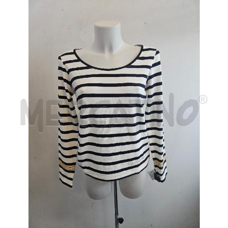 MAGLIA DONNA MATTIOLO  A RIGHE BIA NERA POLSO BORCHIETTE  | Mercatino dell'Usato Verona fiera 1
