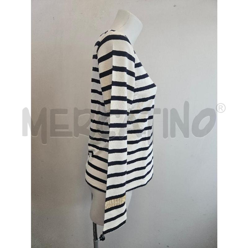 MAGLIA DONNA MATTIOLO  A RIGHE BIA NERA POLSO BORCHIETTE  | Mercatino dell'Usato Verona fiera 2