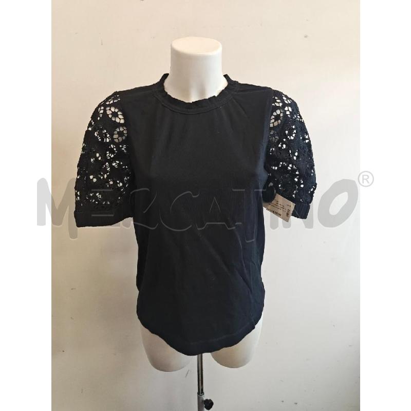 MAGLIA DONNA SANDRO NERA MANICHE MACRAME | Mercatino dell'Usato Verona fiera 1