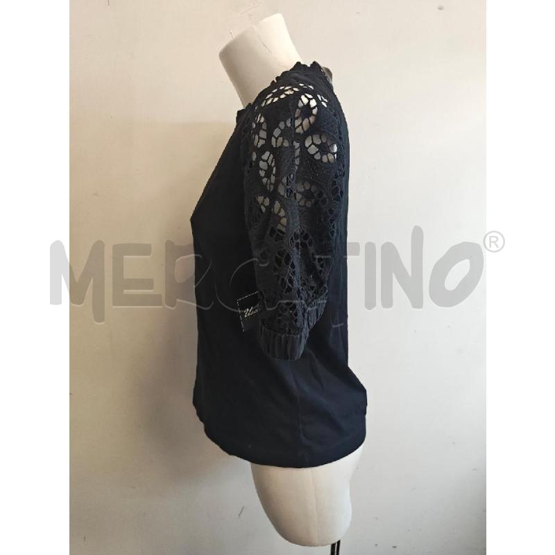 MAGLIA DONNA SANDRO NERA MANICHE MACRAME | Mercatino dell'Usato Verona fiera 2