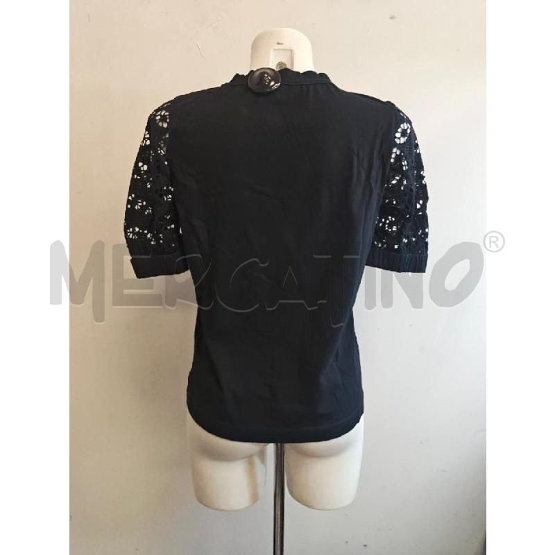 MAGLIA DONNA SANDRO NERA MANICHE MACRAME | Mercatino dell'Usato Verona fiera 3