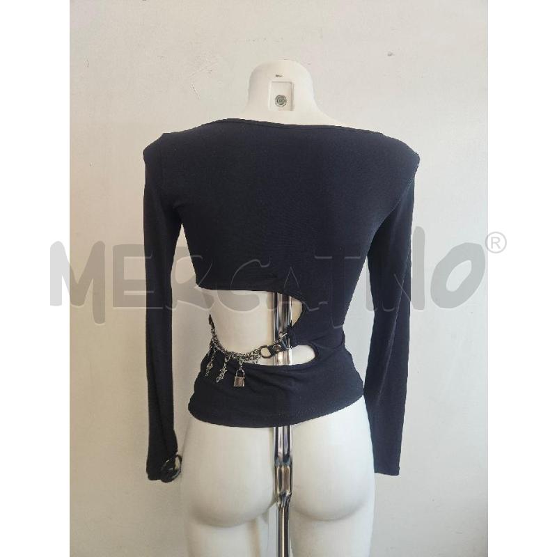 MAGLIA DONNA VERSACE JEANS COUTURE NERA CON CATENA  | Mercatino dell'Usato Verona fiera 3