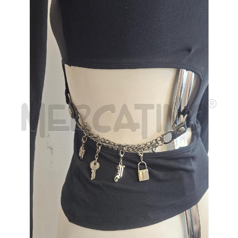 MAGLIA DONNA VERSACE JEANS COUTURE NERA CON CATENA  | Mercatino dell'Usato Verona fiera 4