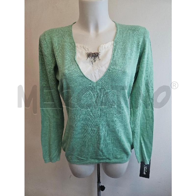 MAGLIA D FABIANA FILIPPI VERDE CON INSERTO BIA  | Mercatino dell'Usato Verona fiera 1